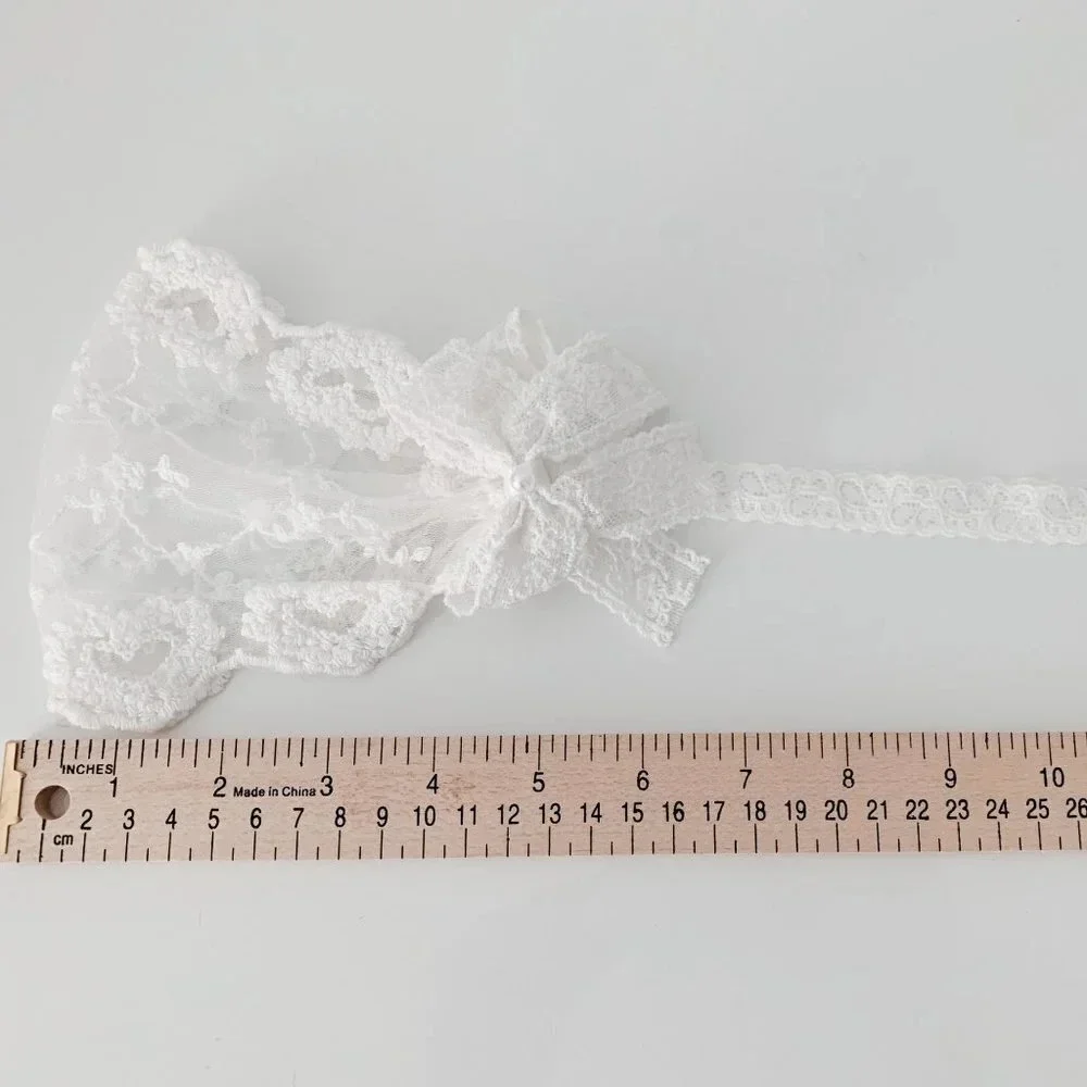 NWT Vintage Baby & Toddler Girls Headband Floral Lace Embroidery Boho Head Scarf